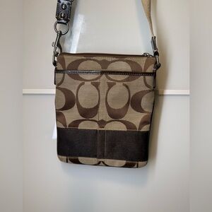 Vintage Y2K Coach Signature Canvas Crossbody Bag